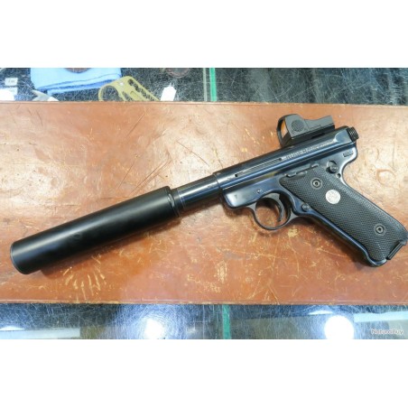 Pistolet Ruger Mark III Target 22LR Combo Fileté avec Silencieux A-TEC Wave + Point Rouge OCCASION