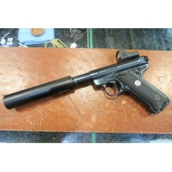 Pistolet Ruger Mark III Target 22LR Combo Fileté avec Silencieux A-TEC Wave + Point Rouge OCCASION