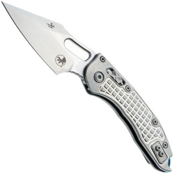 Stitch Ram-Lok Marfione Select Stonewash Frag Titanium Blue Backspacer - Microtech Knives