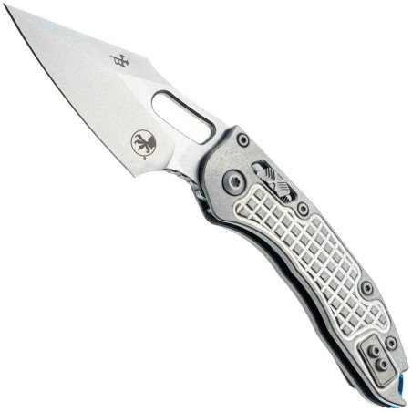 Stitch Ram-Lok Marfione Select Stonewash Frag Titanium Blue Backspacer - Microtech Knives