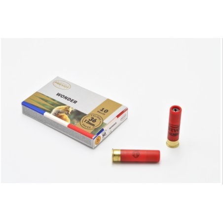 Cartouches PREVOT Balle Wonder 12 mm 36/50 expansive – 7 g  x10